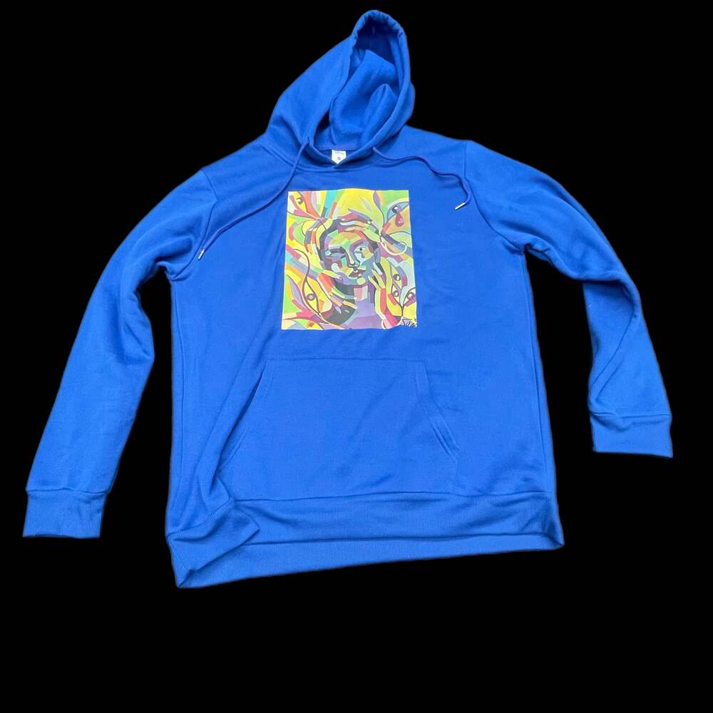 New Aerion Abstract Portrait Graphic Hoodie – Size L